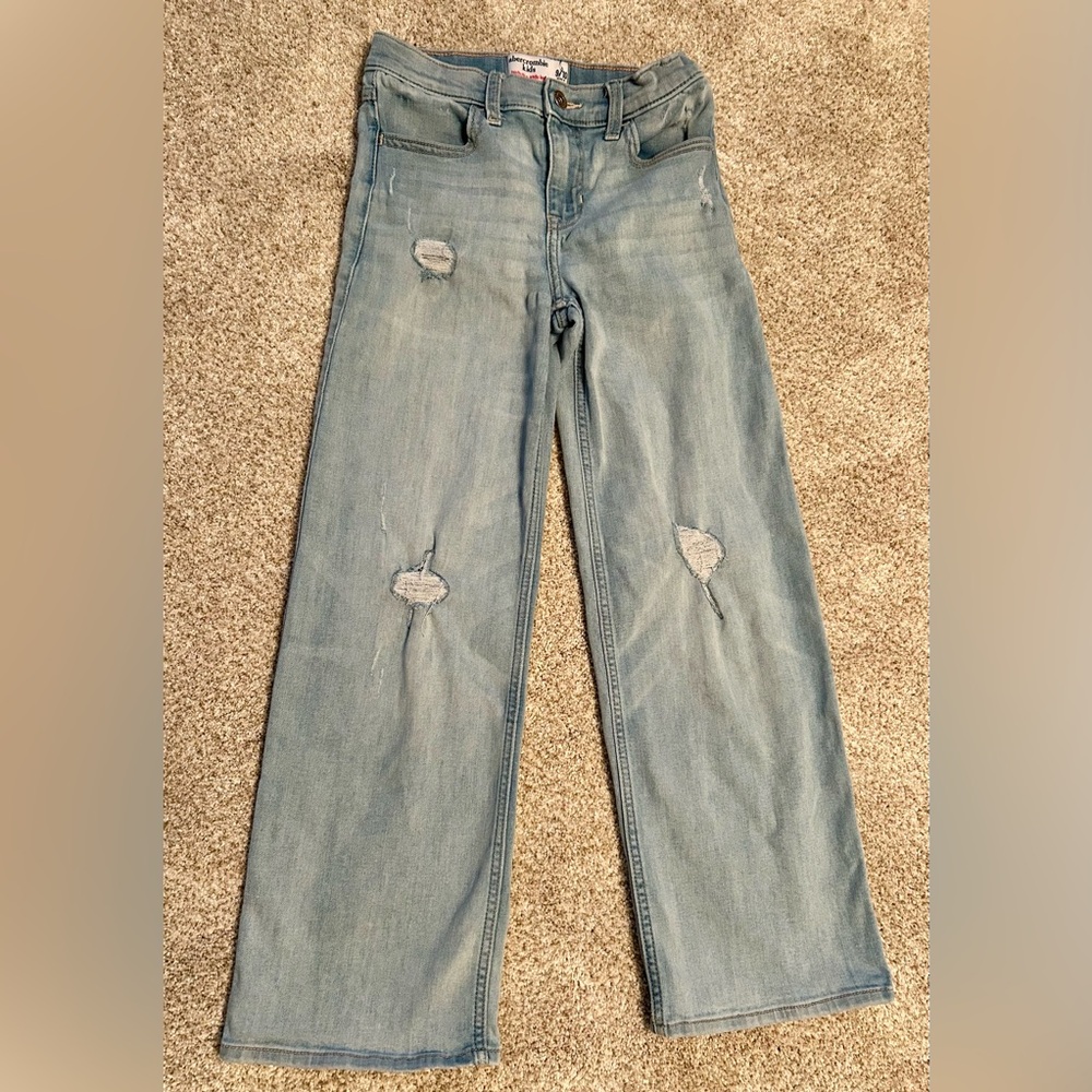 Abercrombie Kids Faded Blue Ripped Jeans